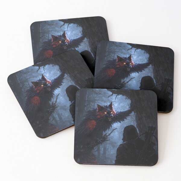 Item preview, Dark Hunter vs Demon Raven Forest Fantasy designed and sold by KnitOfShadoF.