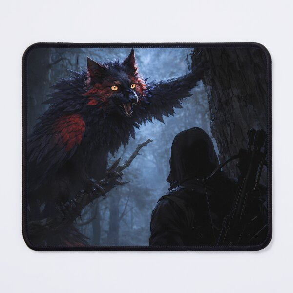 Item preview, Dark Hunter vs Demon Raven Forest Fantasy designed and sold by KnitOfShadoF.