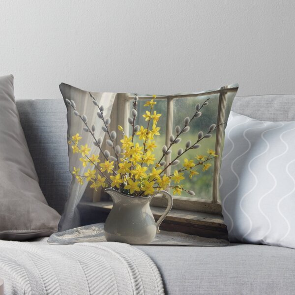 Item preview, Pussy Willow and Spring Forsythia Bouquet designed and sold by Maria Dryfhout.