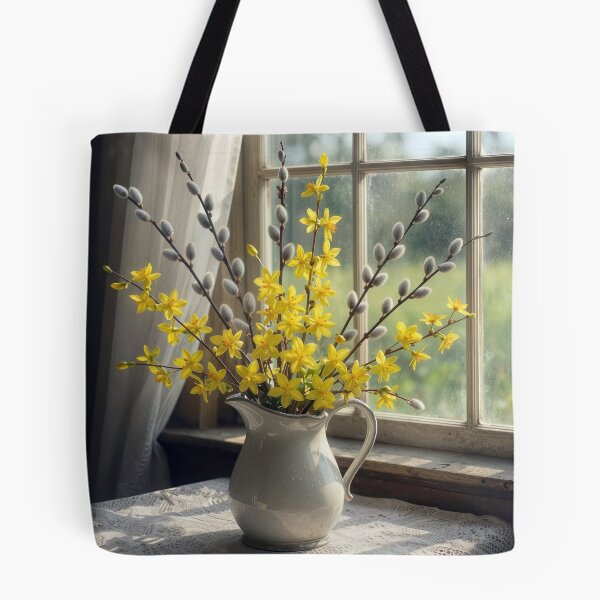 Item preview, Pussy Willow and Spring Forsythia Bouquet designed and sold by Maria Dryfhout.