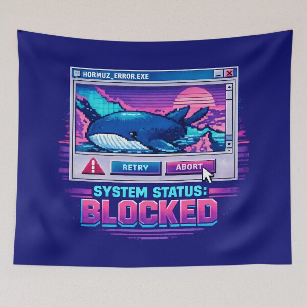 Item preview, System Status Blocked Geopolitical Satire Vaporwave Aesthetic designed and sold by SplashTastic.