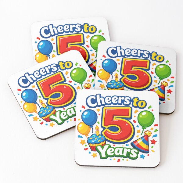 Item preview, Cheers to 5 Years – Funny 5th Birthday / Anniversary Celebration Design designed and sold by rushaib.