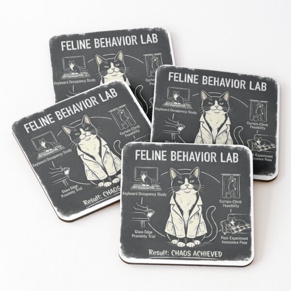 Item preview, Feline Behavior Lab Funny Cat Scientist Vintage Cat Chaos Design designed and sold by Pickles & Co..
