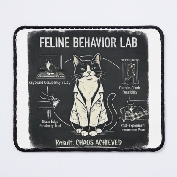 Item preview, Feline Behavior Lab Funny Cat Scientist Vintage Cat Chaos Design designed and sold by Pickles & Co..