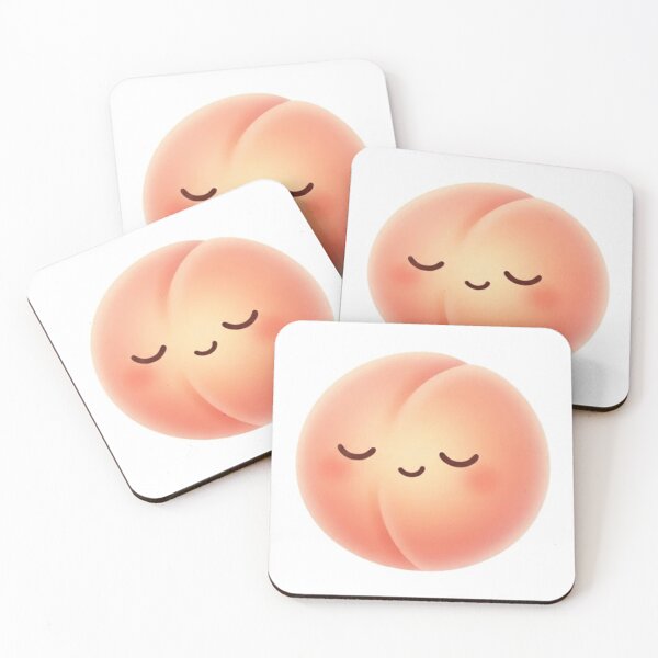 Item preview, Sleepy Peach Kawaii Sticker – Cozy Minimal Cute Aesthetic Fruit designed and sold by Dakochaaan.