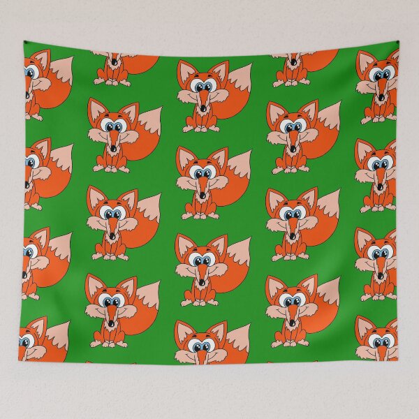 Item preview, Cute Kawaii Orange Fox with Big Blue Eyes designed and sold by CozyCritters8.