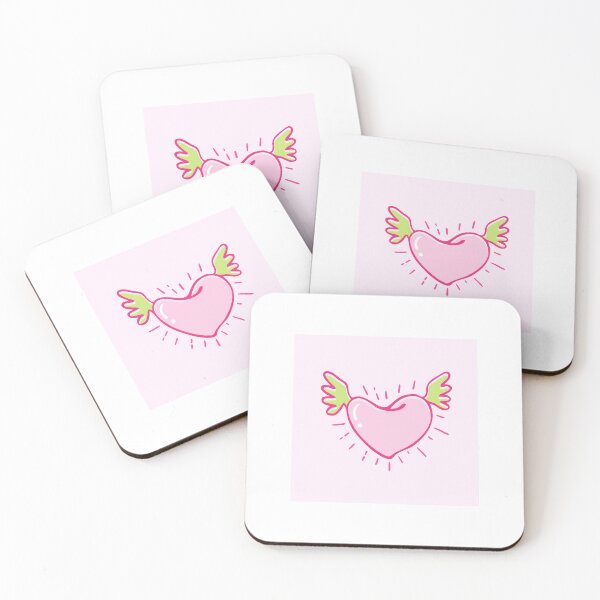 Item preview, Soft Pink Winged Heart - Pastel Aesthetic Doodle designed and sold by lalit0767.