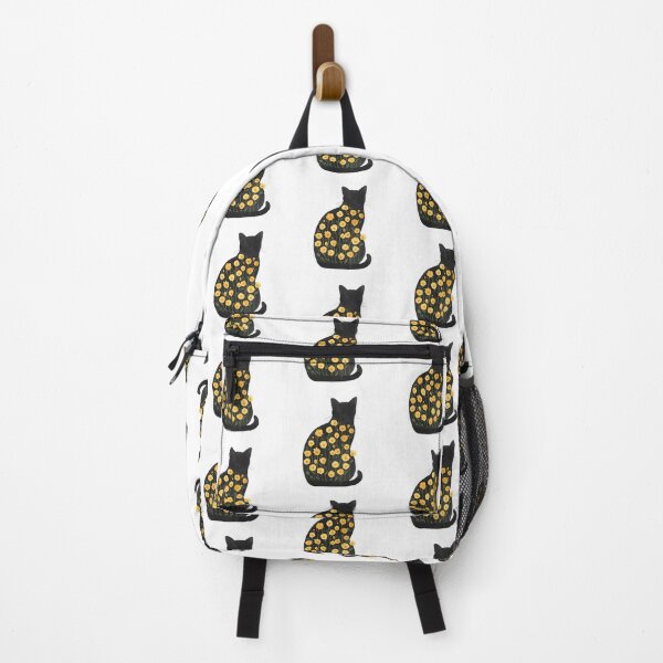 Item preview, Black cat with yellow flowers designed and sold by uunaa.