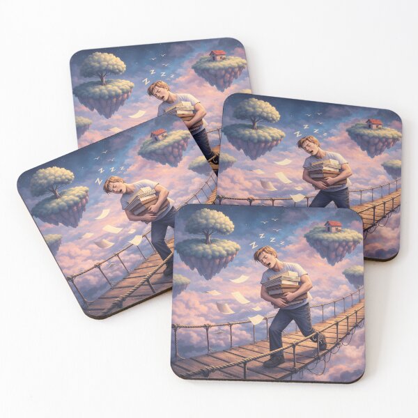 Item preview, Floating Island Scholar Sky Books Fantasy Art designed and sold by KnitOfShadoF.