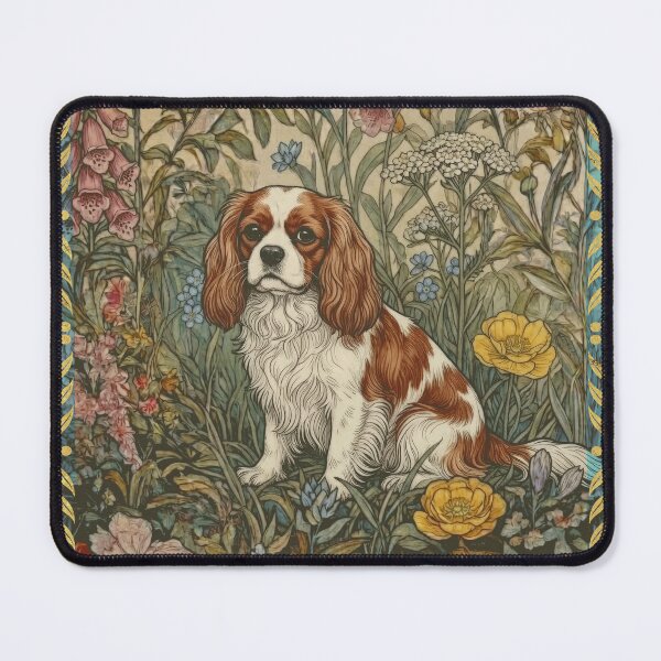 Item preview, Blenheim Cavalier King Charles Spaniel Vintage Floral designed and sold by AntiqueImages.