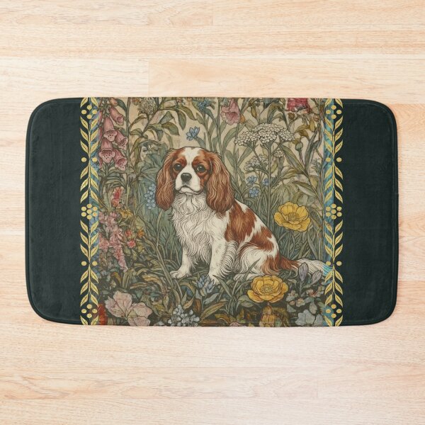 Item preview, Blenheim Cavalier King Charles Spaniel Vintage Floral designed and sold by AntiqueImages.