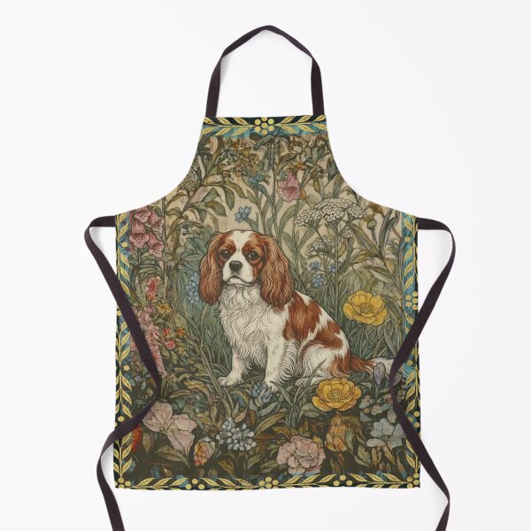 Item preview, Blenheim Cavalier King Charles Spaniel Vintage Floral designed and sold by AntiqueImages.