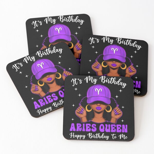 Item preview, It’s My Birthday Aries Queen Zodiac April Birthday Girl Purple Aesthetic Melanin Magic designed and sold by StanaLuis.