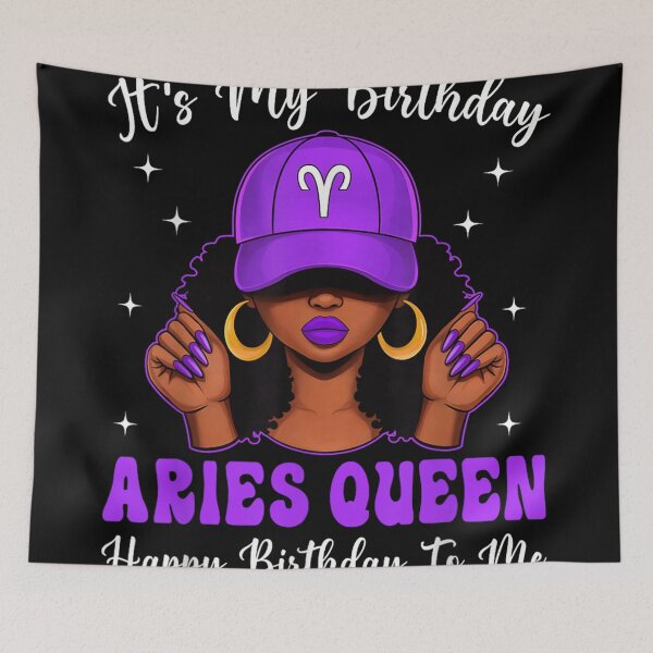 Item preview, It’s My Birthday Aries Queen Zodiac April Birthday Girl Purple Aesthetic Melanin Magic designed and sold by StanaLuis.
