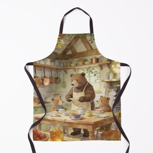 Item preview, Adorable Bear Family Breakfast Scenes, Vintage Style Nursery Art Print designed and sold by BlareBlare.