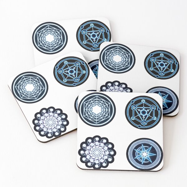 Item preview, Crop circle sticker set blue white designed and sold by MessageToEarth.