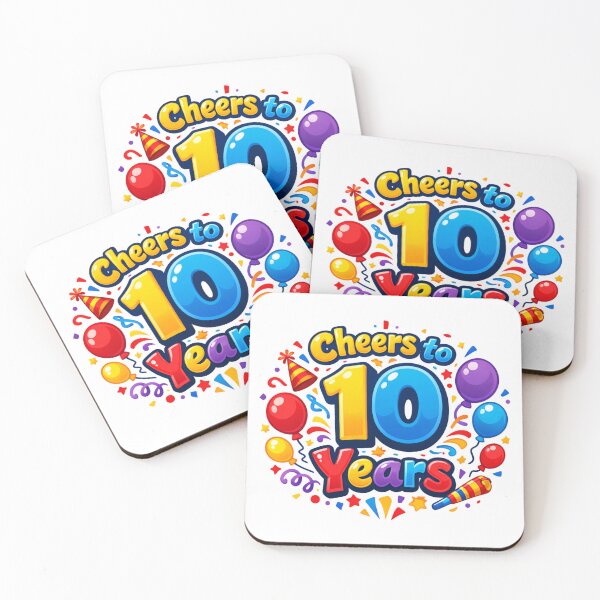 Item preview, Cheers to 10 Years – Funny 10th Birthday / Anniversary Celebration Design designed and sold by rushaib.