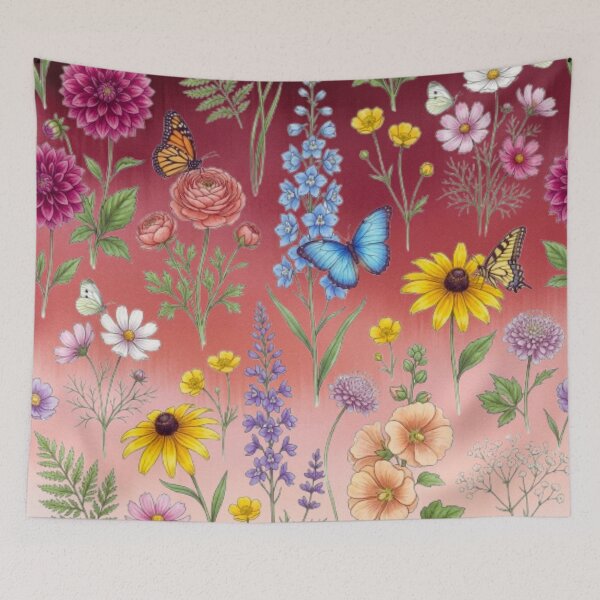 Item preview, Maximalist Floral & Butterfly Art designed and sold by BLUESKY11a.