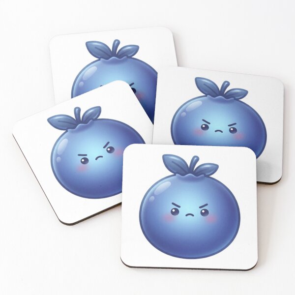 Item preview, Angry Blueberry Kawaii Sticker – Cute Minimal Mood Fruit Design designed and sold by Dakochaaan.
