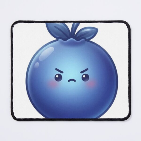 Item preview, Angry Blueberry Kawaii Sticker – Cute Minimal Mood Fruit Design designed and sold by Dakochaaan.