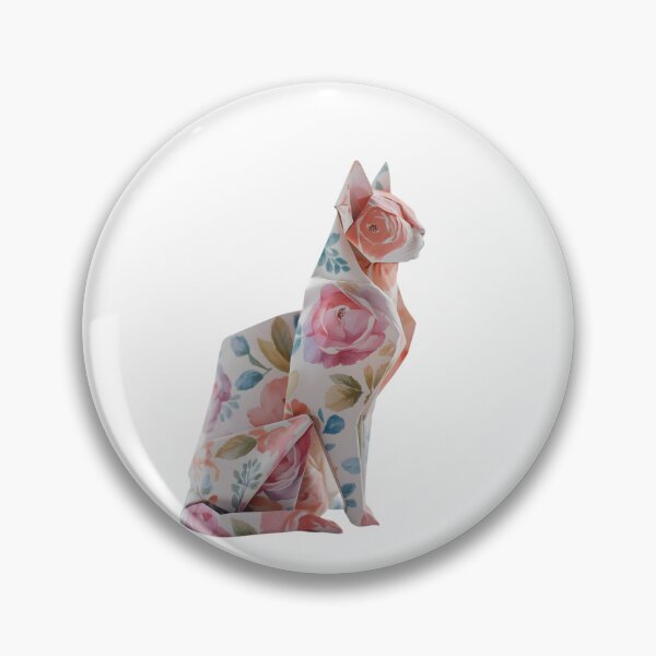 Item preview, Origami cat with flowers designed and sold by uunaa.
