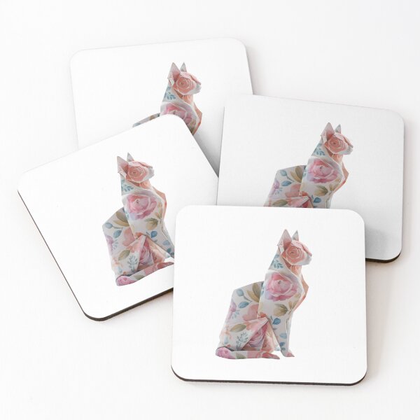 Item preview, Origami cat with flowers designed and sold by uunaa.