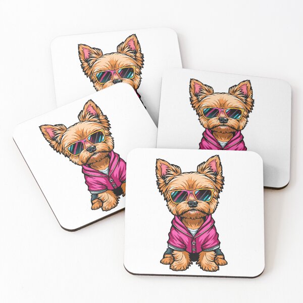 Item preview, Yorkie dog drawn cartoon fashion sticker designed and sold by TanyaLovus.