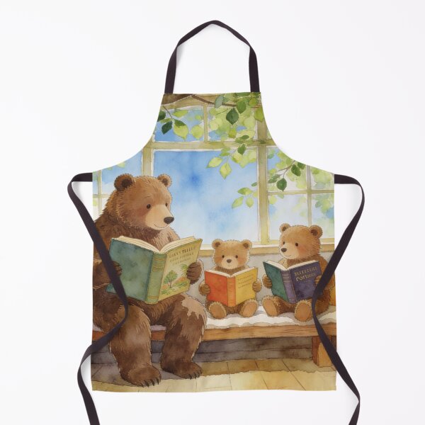 Item preview, Charming Woodland Bears Reading, Cozy Treehouse Living room Illustration Art designed and sold by BlareBlare.
