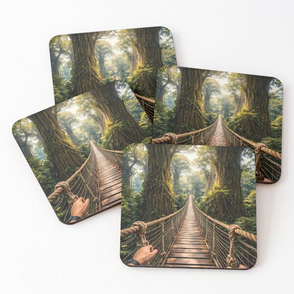 Item preview, Jungle Rope Bridge Adventure POV Nature Art designed and sold by KnitOfShadoF.