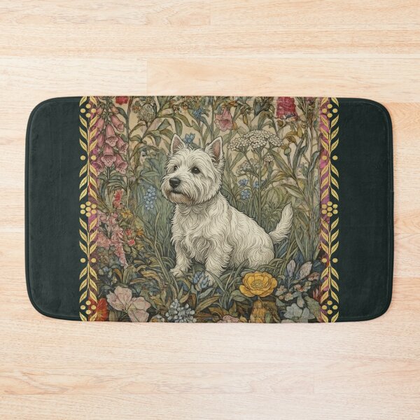 Item preview, Westie Dog in an Old Fashioned English Garden designed and sold by AntiqueImages.