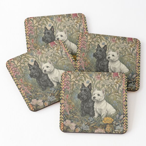 Item preview, Scottie Westie Dogs William Morris Cottagecore Art designed and sold by AntiqueImages.