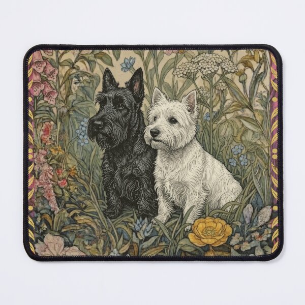 Item preview, Scottie Westie Dogs William Morris Cottagecore Art designed and sold by AntiqueImages.