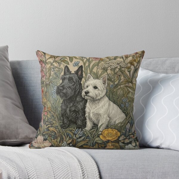 Item preview, Scottie Westie Dogs William Morris Cottagecore Art designed and sold by AntiqueImages.