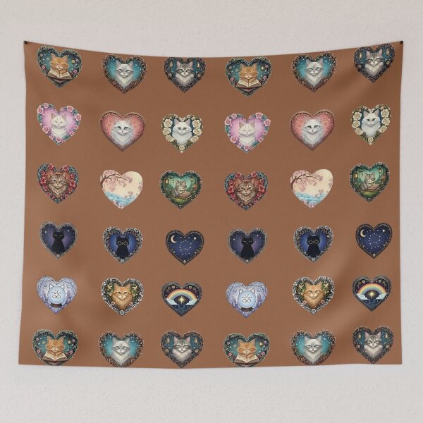 Item preview, Celestial Cats & Whimsical Hearts Sticker Pack designed and sold by Good Vibes .