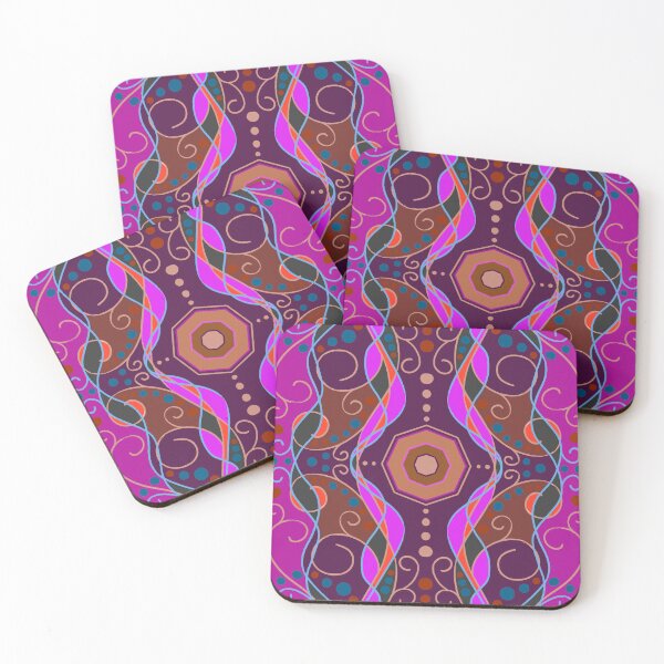 Item preview, Retro Dreamy Wave Pattern in Purple and Brown designed and sold by anamariafischer.