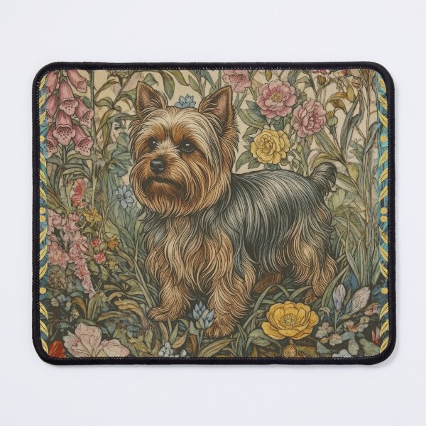 Item preview, Yorkshire Terrier Cottagecore Floral Pattern designed and sold by AntiqueImages.