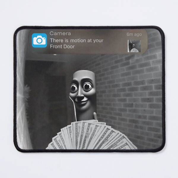 Item preview, Creepy Doorbell Camera Meme With Surreal Face Holding A Fan Of Cash designed and sold by Twindluzz.