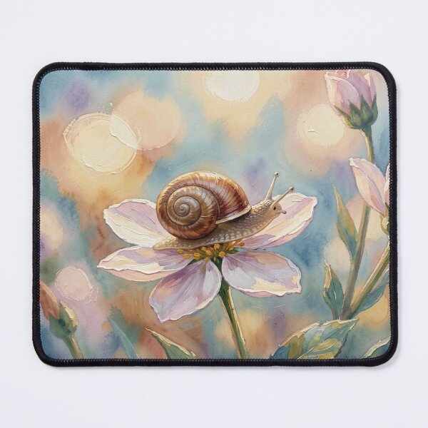 Item preview, Delicate Snail on Pink Blossom in Soft Pastel Dreamlight designed and sold by FotoworldEdel.