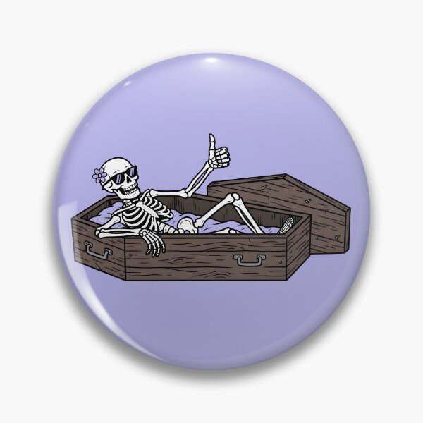 Item preview, Relaxed Skeleton in Coffin Funny T-Shirt, Cool Skeleton Resting with Sunglasses, Dark Humor Chill Design designed and sold by Raw Tigers.