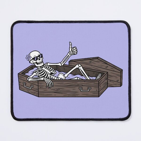 Item preview, Relaxed Skeleton in Coffin Funny T-Shirt, Cool Skeleton Resting with Sunglasses, Dark Humor Chill Design designed and sold by Raw Tigers.