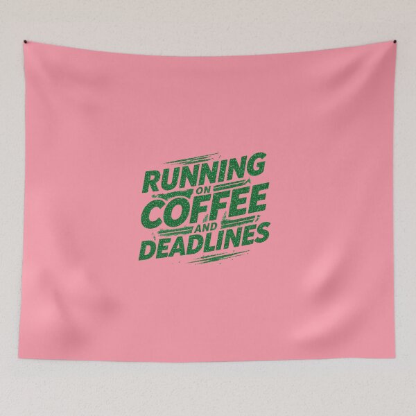Item preview, “Running on coffee and deadlines.” - Ruddy designed and sold by Grixel's Paang Gala Shop.
