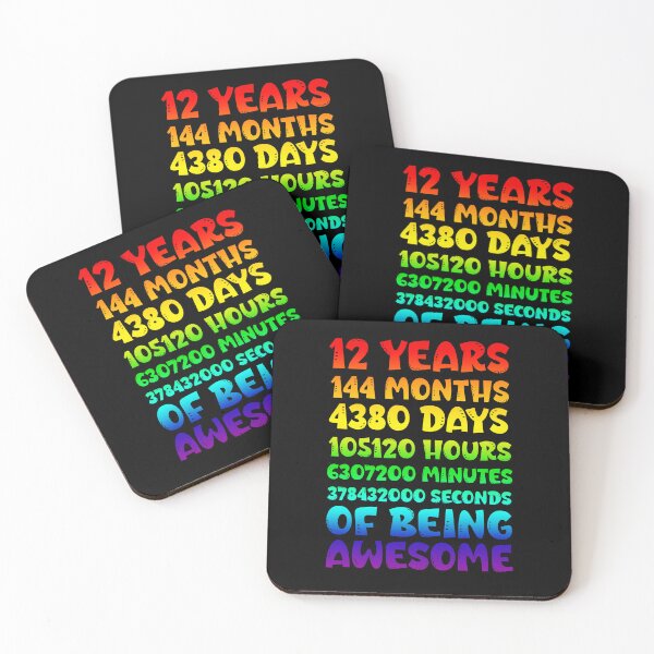 Item preview, 12 Years of Being Awesome - Time Flies Fun Birthday Milestone Design designed and sold by Sun Sand & Sea Art.