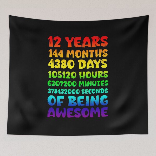 Item preview, 12 Years of Being Awesome - Time Flies Fun Birthday Milestone Design designed and sold by Sun Sand & Sea Art.