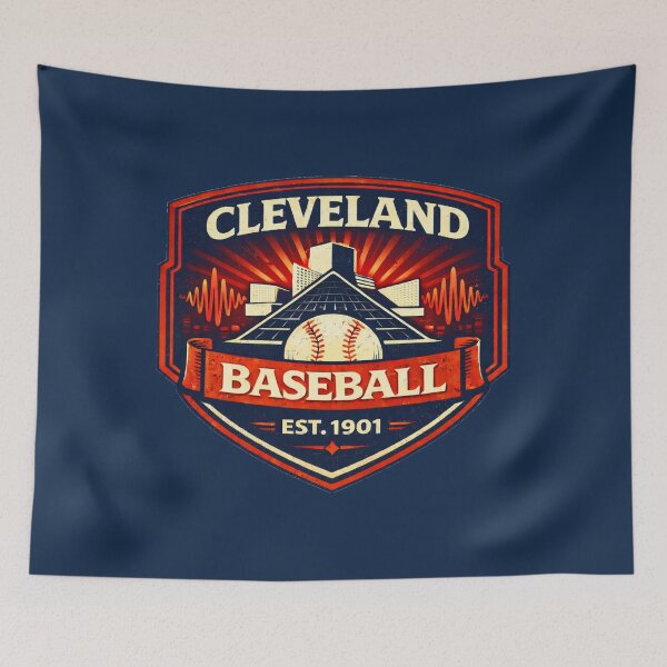 Item preview, Cleveland Baseball Rock and Roll Vintage Retro Wave Design designed and sold by GhostDawgs.