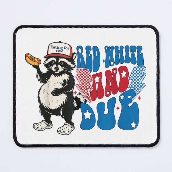 Item preview, Red White And Due Raccoon Eating For Two Hotdog Pregnancy Design designed and sold by Buzzlekrun.