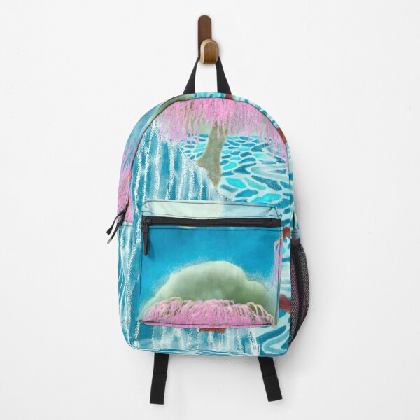 Item preview, A mystical landscape of cherry blossoms, waterfalls, and mountains. designed and sold by greenPQBstudio.