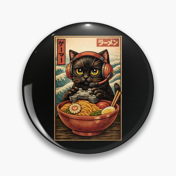 Item preview, Cat with Ramen Japanese Art Funny Cat Gifts for Men Women Kid designed and sold by gear-posters.