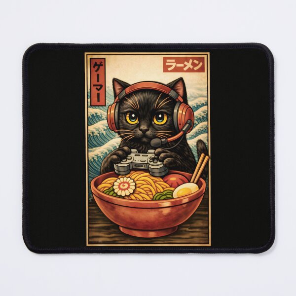Item preview, Cat with Ramen Japanese Art Funny Cat Gifts for Men Women Kid designed and sold by gear-posters.