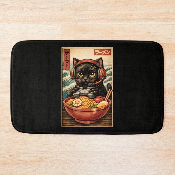Item preview, Cat with Ramen Japanese Art Funny Cat Gifts for Men Women Kid designed and sold by gear-posters.