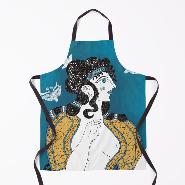 Item preview, Minoan Fresco Inspired Art – Greek Lady in Blue Portrait designed and sold by Ancient-Tales.